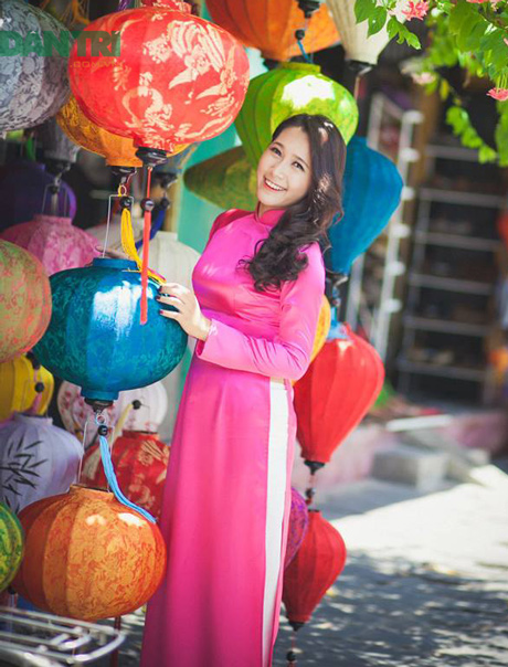 áo dài truyền thống tím sen, ao dai truyen thong, ao dai truyen thong co dien