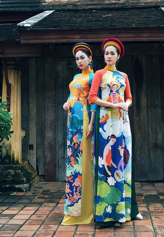 Người đẹp Việt diện áo dài tại chùa cổ Lào